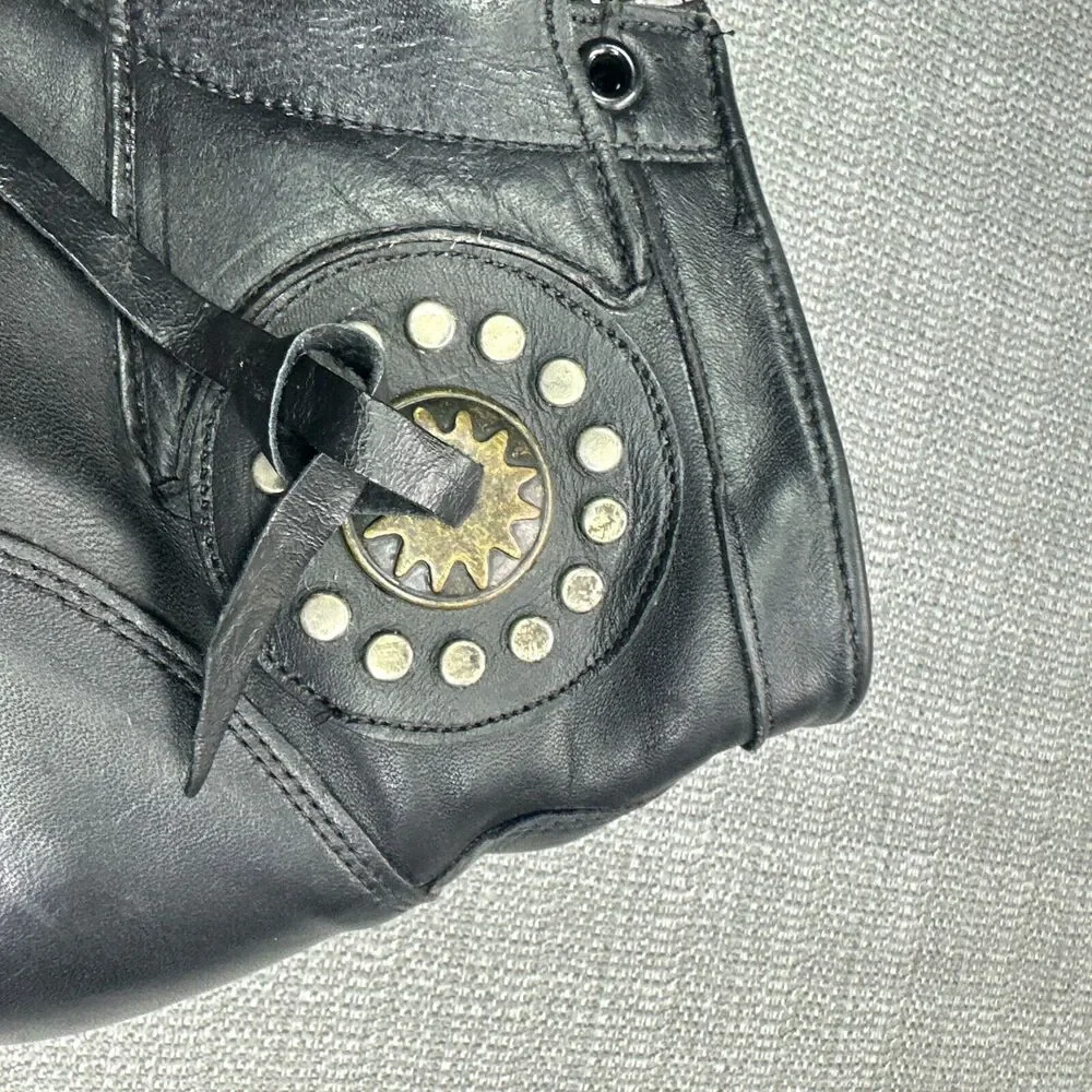 Harley Davidson Boots 10.5 D‎ Willie G Western Black Leather Biker Moto Grunge *